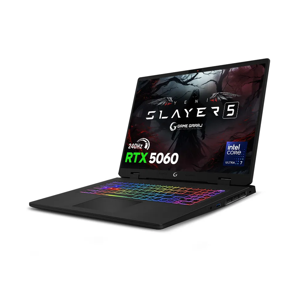 Game Garaj Slayer5 7-5060 Intel Ultra 7 255HX RTX5060 16" QHD+ 240Hz FreeDos Oyuncu Laptop